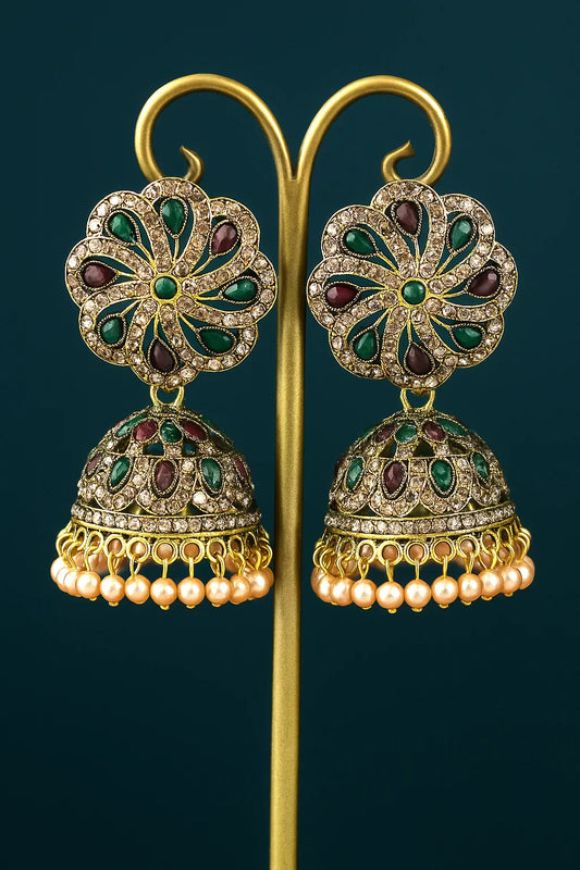 Traditional Gold-Plated Pearl Jhumka