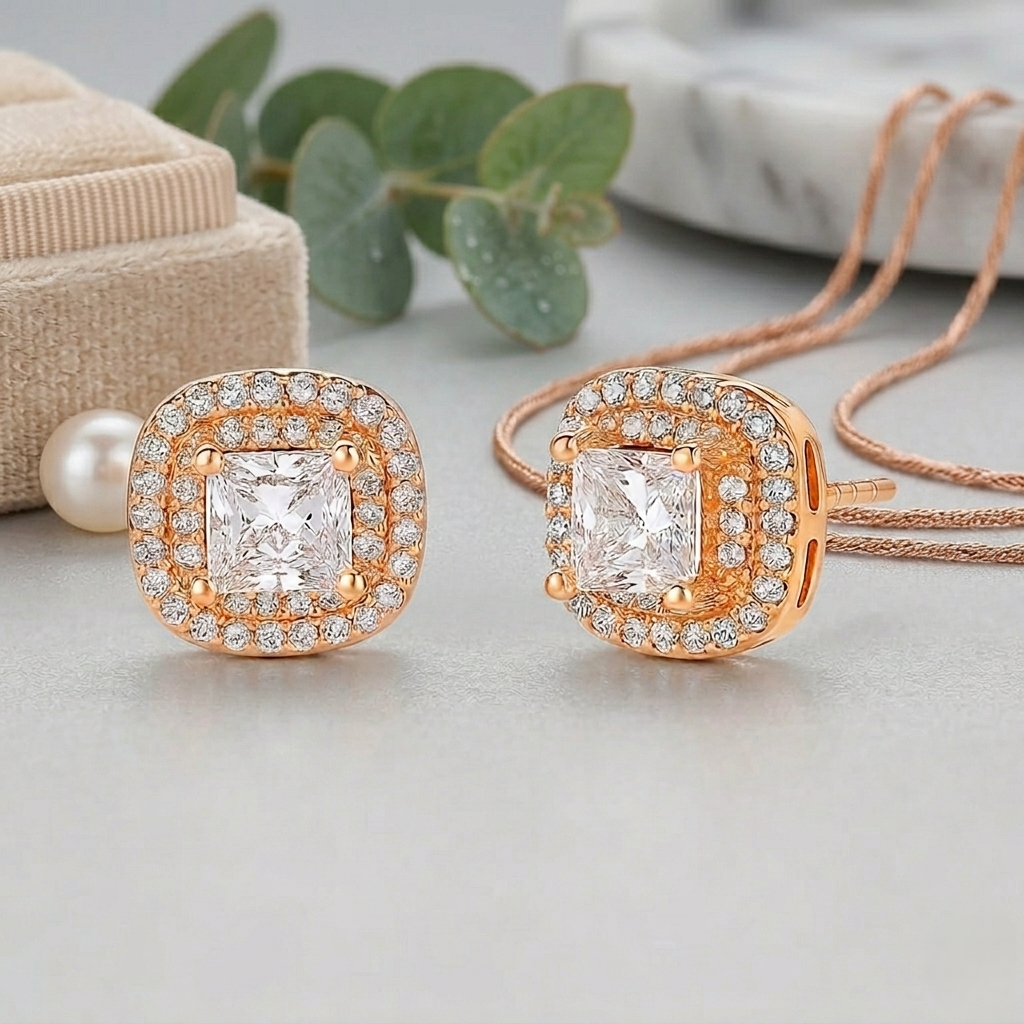 Square Halo Stud