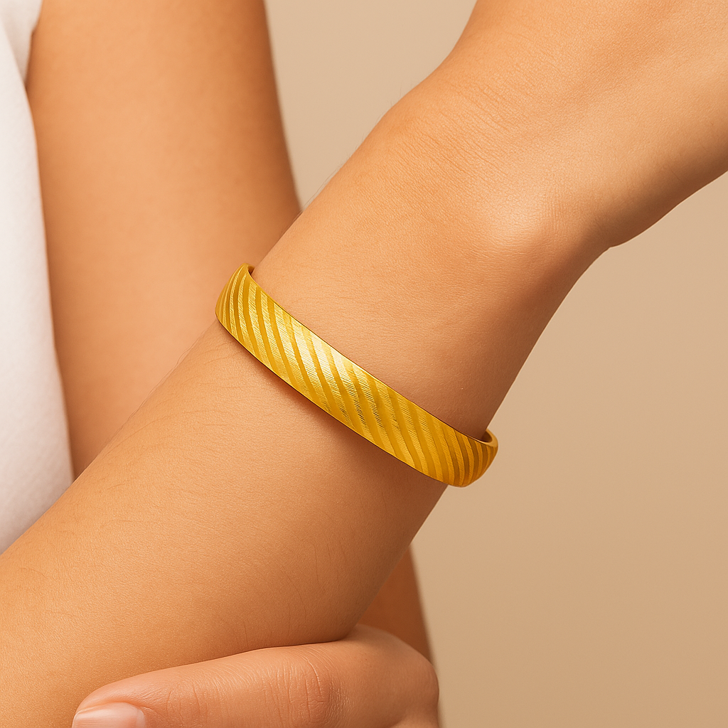 Bold Carved Gold Bangles