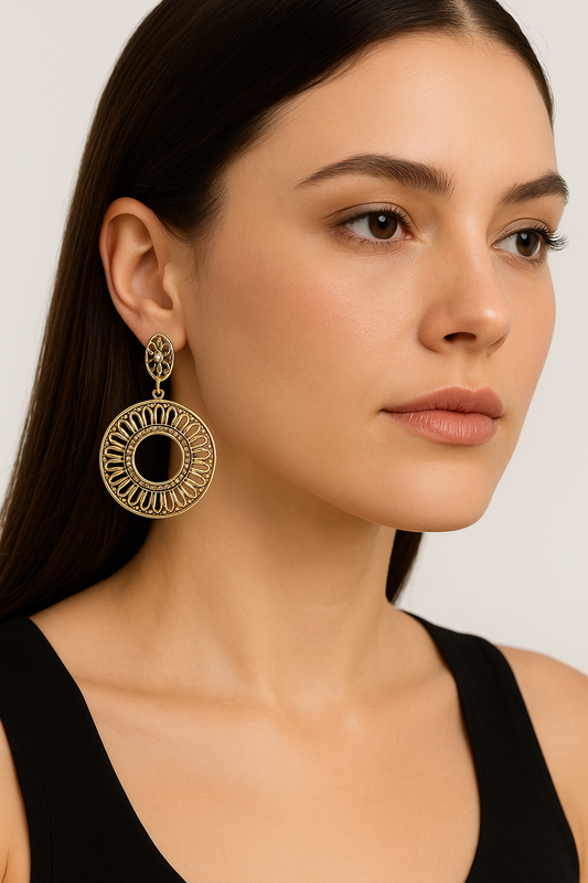 Antique Gold Mandala Earrings