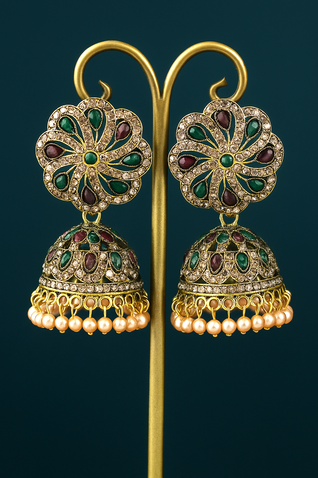 Traditional Gold-Plated Pearl Jhumka