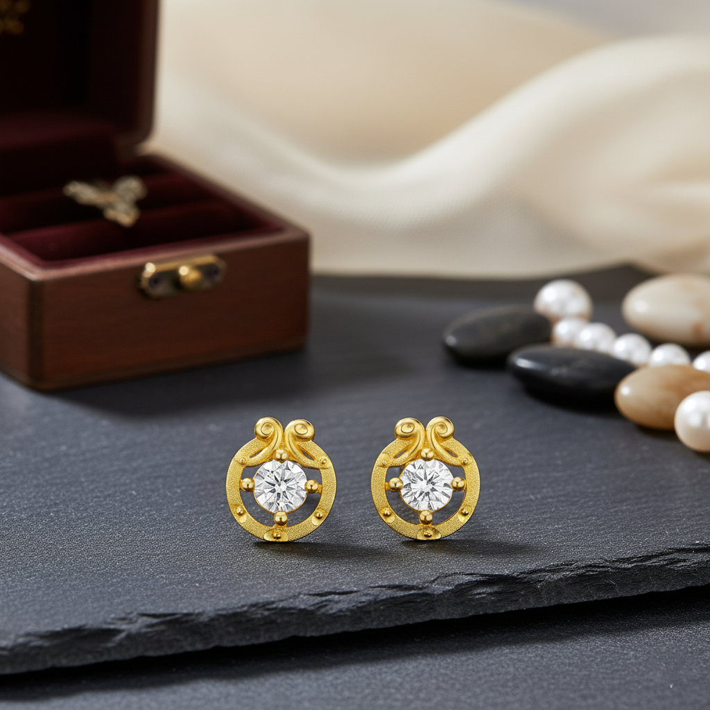 Dhira Micro gold Studs Style 4