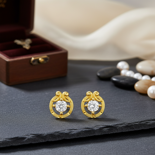 Dhira Micro gold Studs Style 4