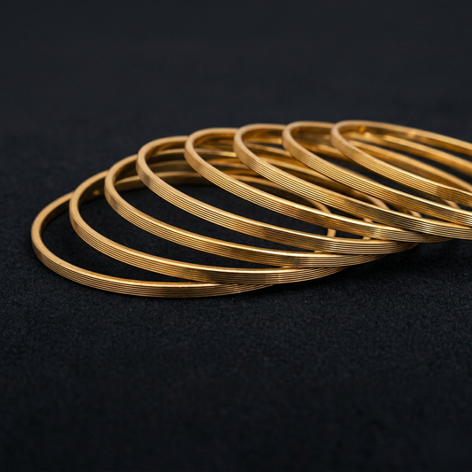 Dhira Stacked Gold Bangles - Dhirafashion