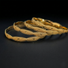 legant Wavy Pattern Gold Bangles Set
