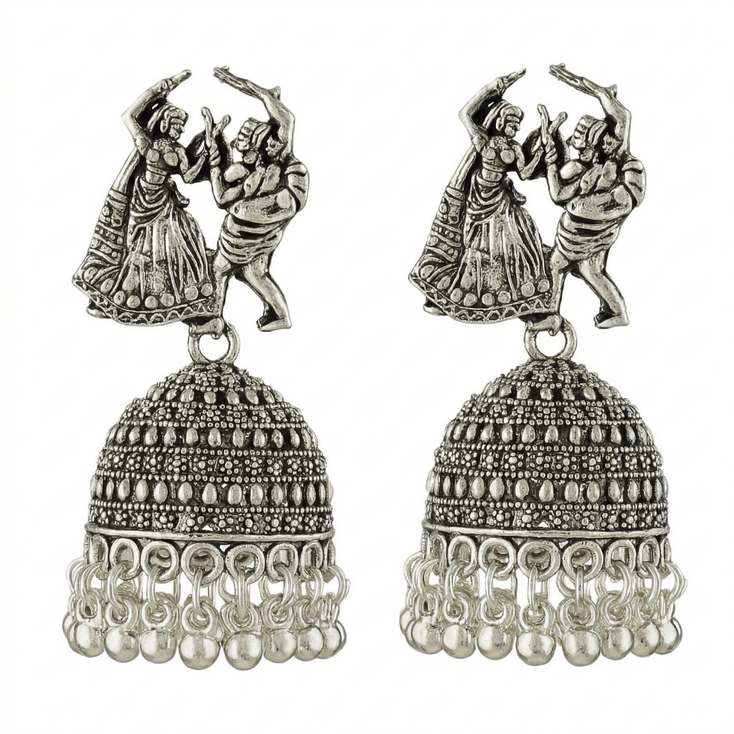 Dhira Dandiya Oxidised Jhumka