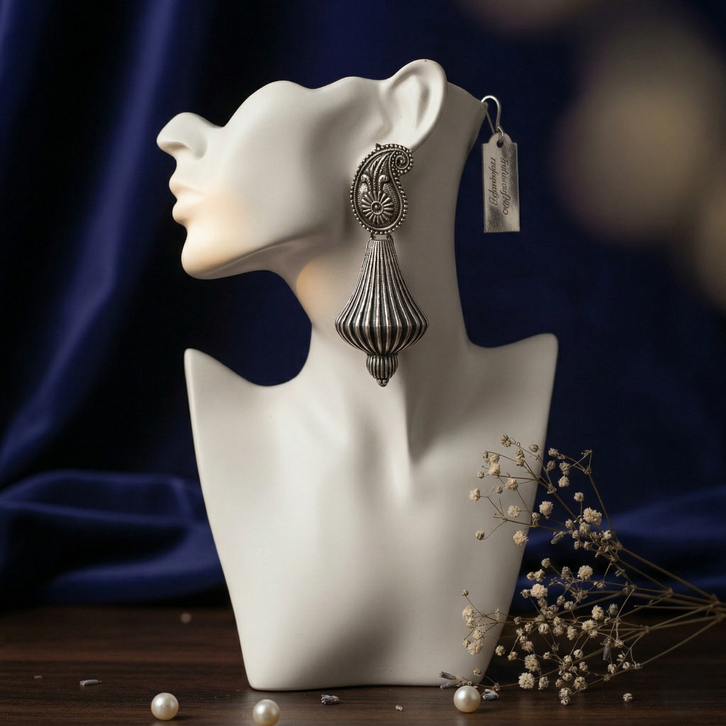 Antique Silver Paisley Earrings