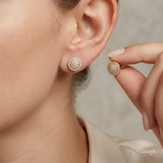 Round CZ Stone studs