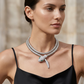 Stylish Silver Snake choker & Necklace