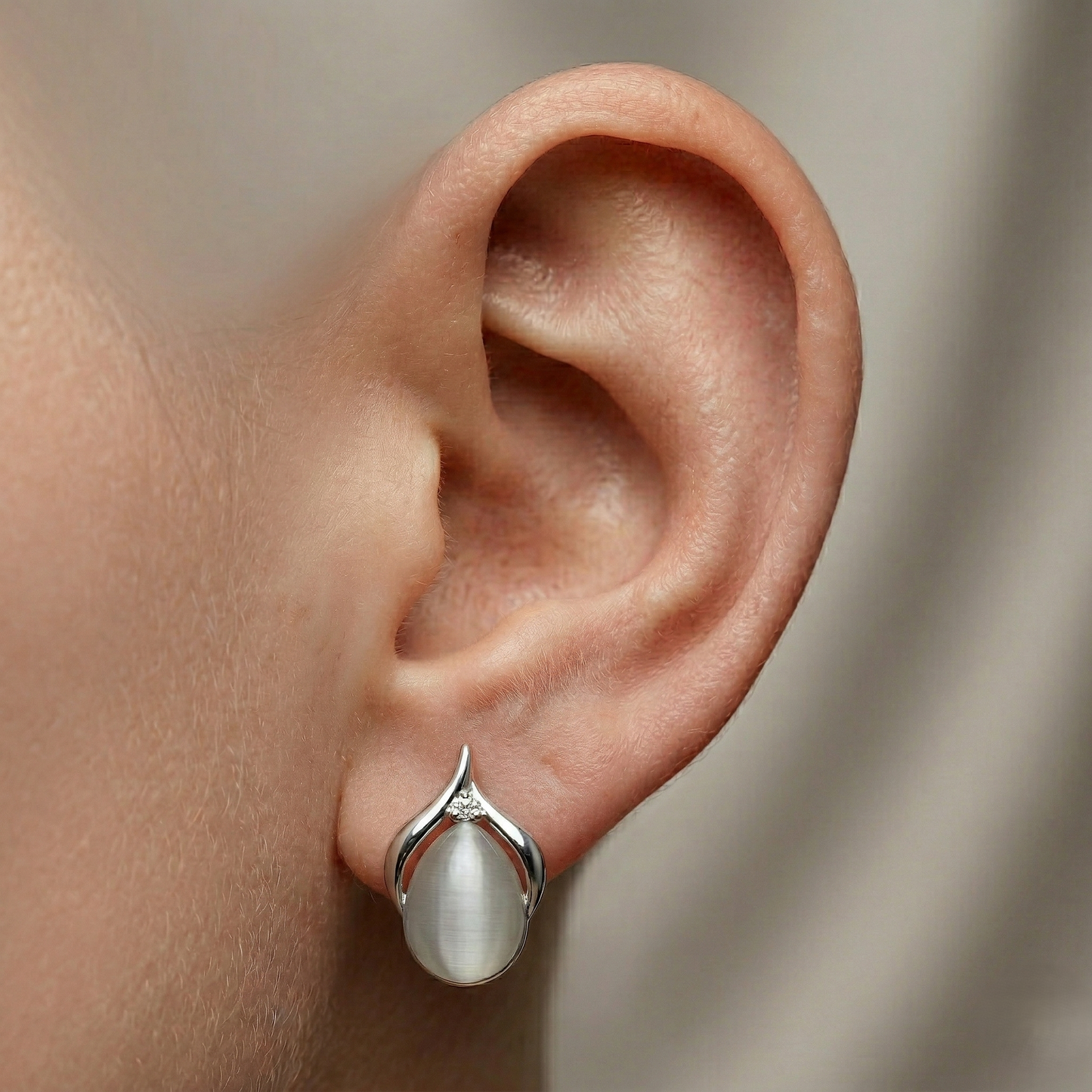 White Stone Elegance Studs