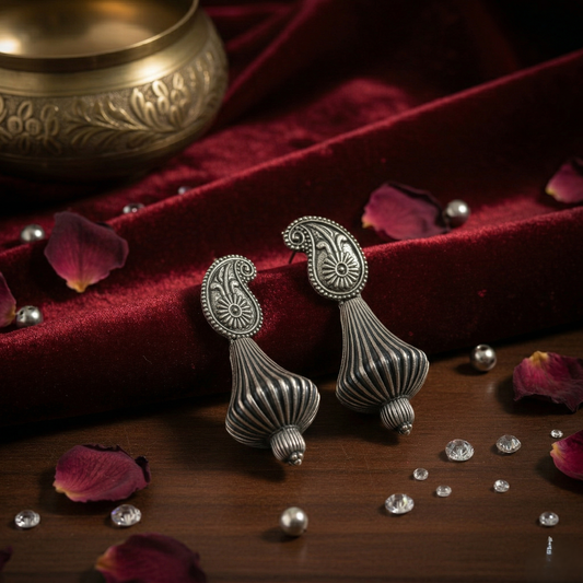 Antique Silver Paisley Earrings