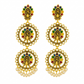 Peacock Design Multi-Color Dangler Earrings with Pearl Drops