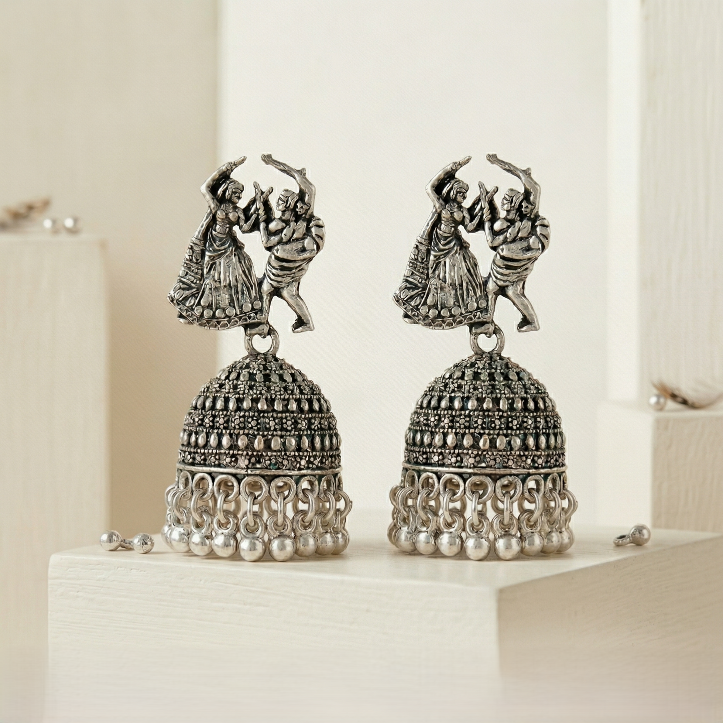 Dhira Dandiya Oxidised Jhumka