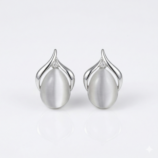 White Stone Elegance Studs