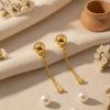 Dhira- Golden Ball Drop  Earrings