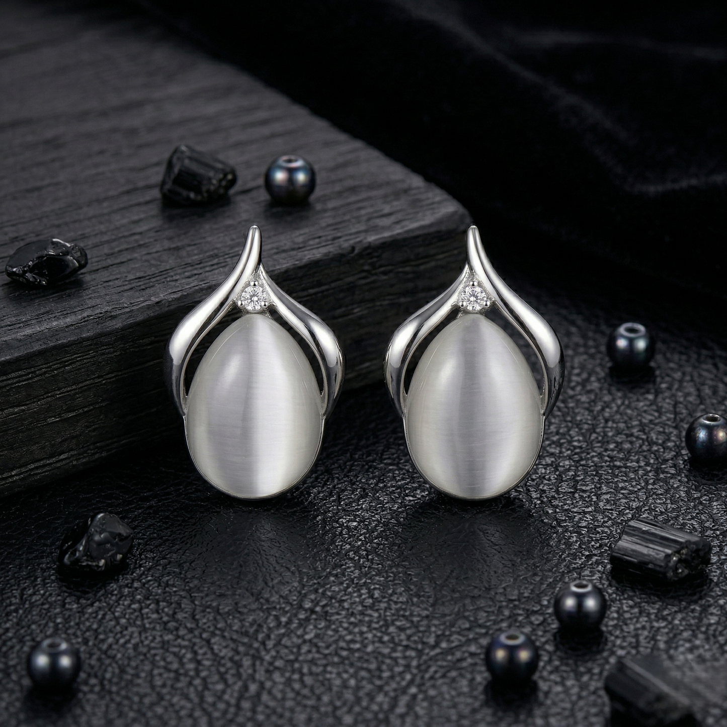 White Stone Elegance Studs