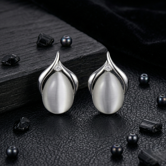 White Stone Elegance Studs