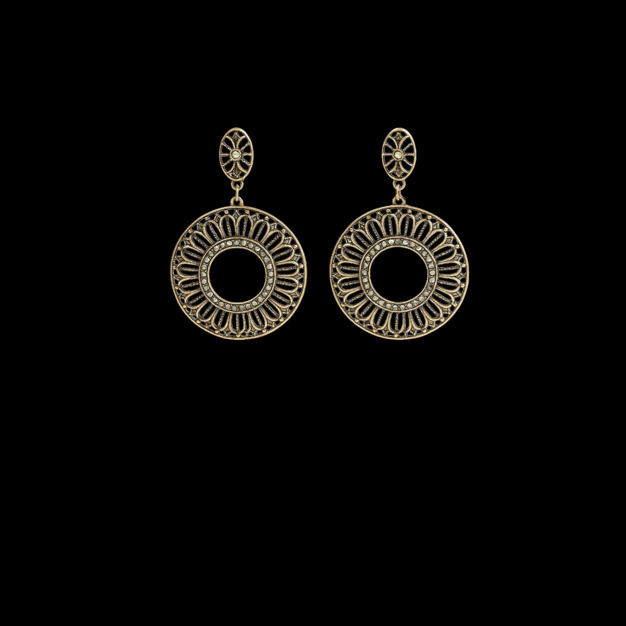 Antique Gold Mandala Earrings
