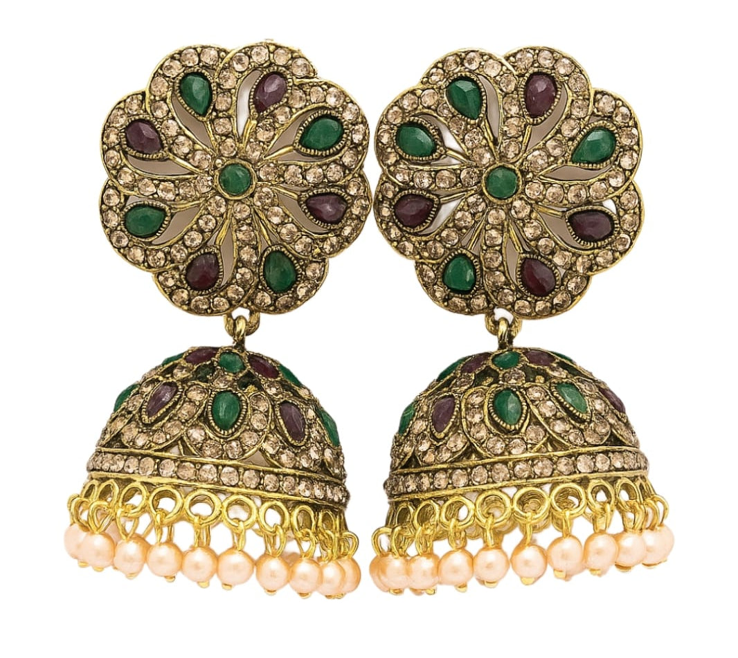Traditional Gold-Plated Pearl Jhumka