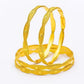legant Wavy Pattern Gold Bangles Set
