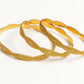 legant Wavy Pattern Gold Bangles Set