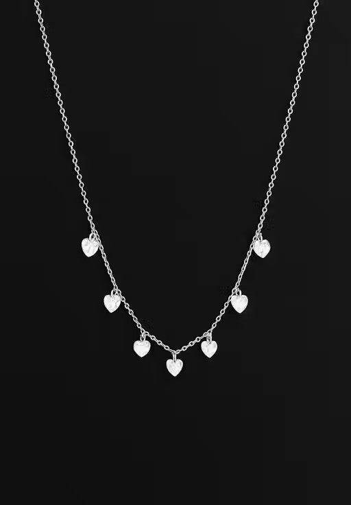 Anti Tarnish Heart Charm Silver Necklace