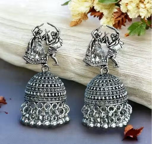 Dhira Dandiya Oxidised Jhumka