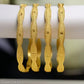 legant Wavy Pattern Gold Bangles Set
