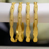 legant Wavy Pattern Gold Bangles Set