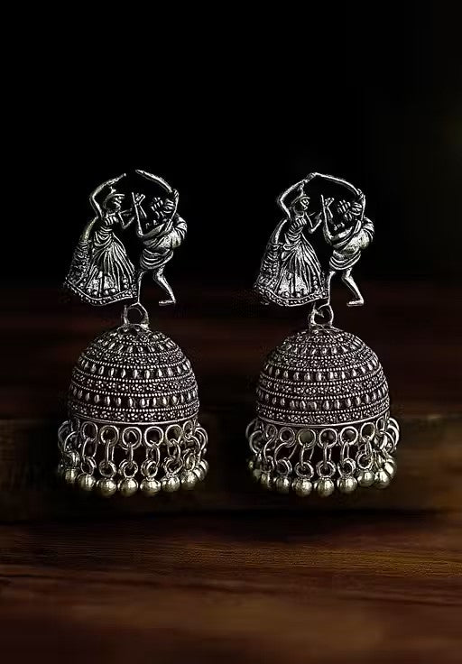 Dhira Dandiya Oxidised Jhumka